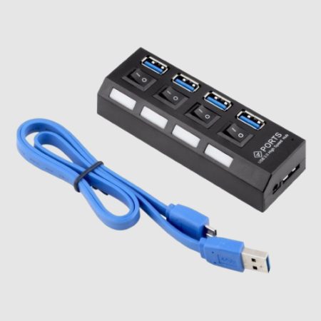 Hub 4 Puertos Usb 3.0 Con Interruptor de encendido